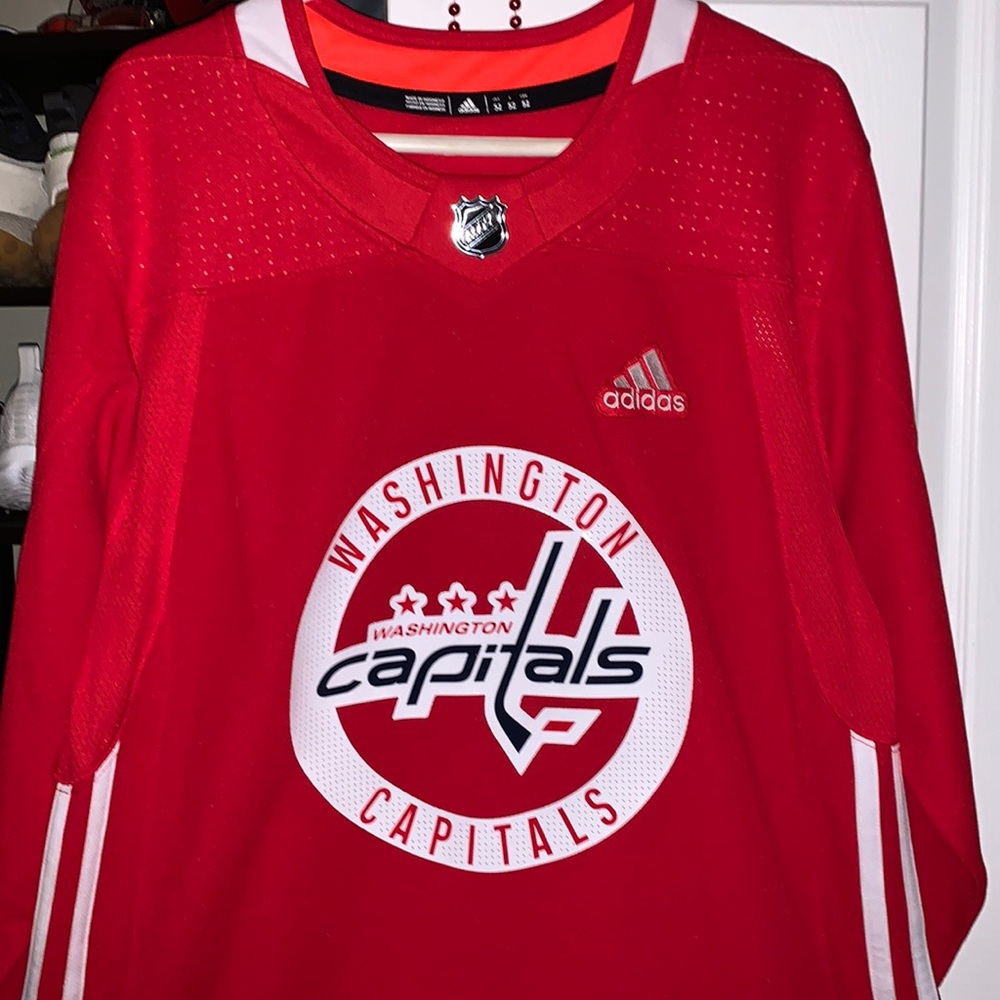 Washington Capitals Adidas Authentic Practice Jersey (Blank)